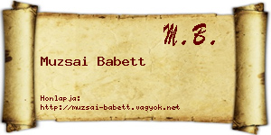 Muzsai Babett névjegykártya